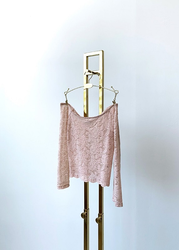 美しい バレエ トップス レース 長袖 オフショルダー【LEVDANCE