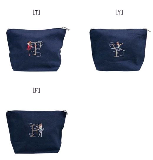 Shinzi Katoh シンジカトウ 】 バレエ イニシャル 刺繍入り ポーチ