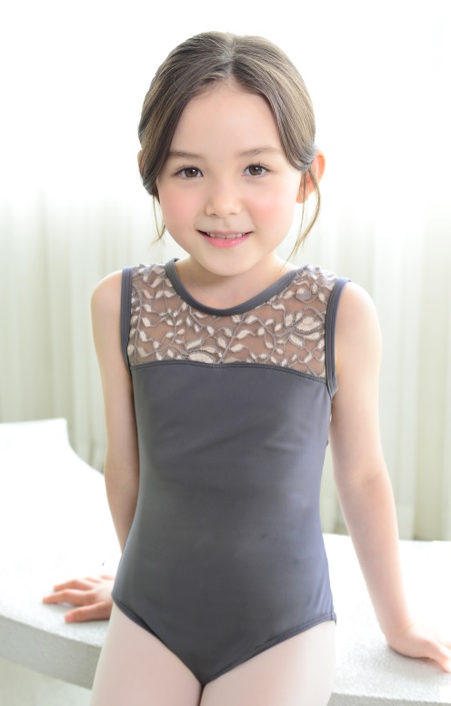 バレエ レオタード 子供 ジュニア スカートなし デコルテレース