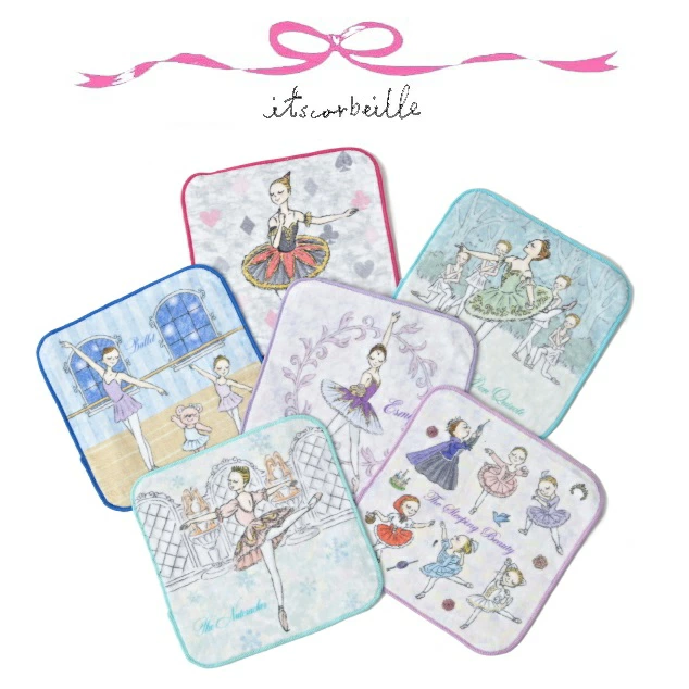 ミニタオル  ハンカチ　バレエ 【イツコルベイユ】  役柄別 (NO.7) バレエ